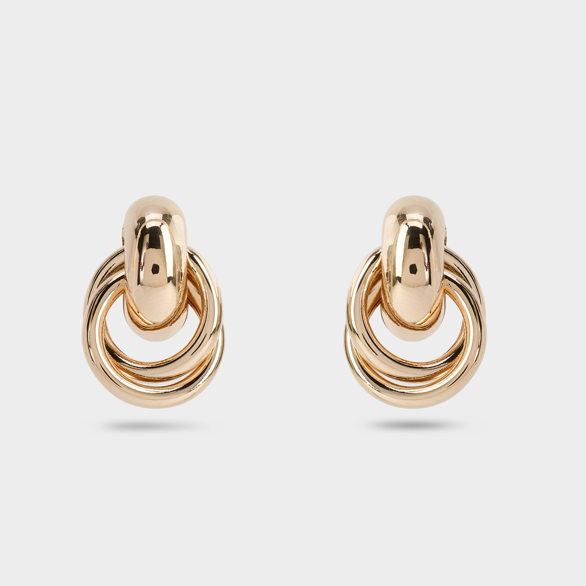 Boucles d'oreilles anneaux entrelacés plaqué or