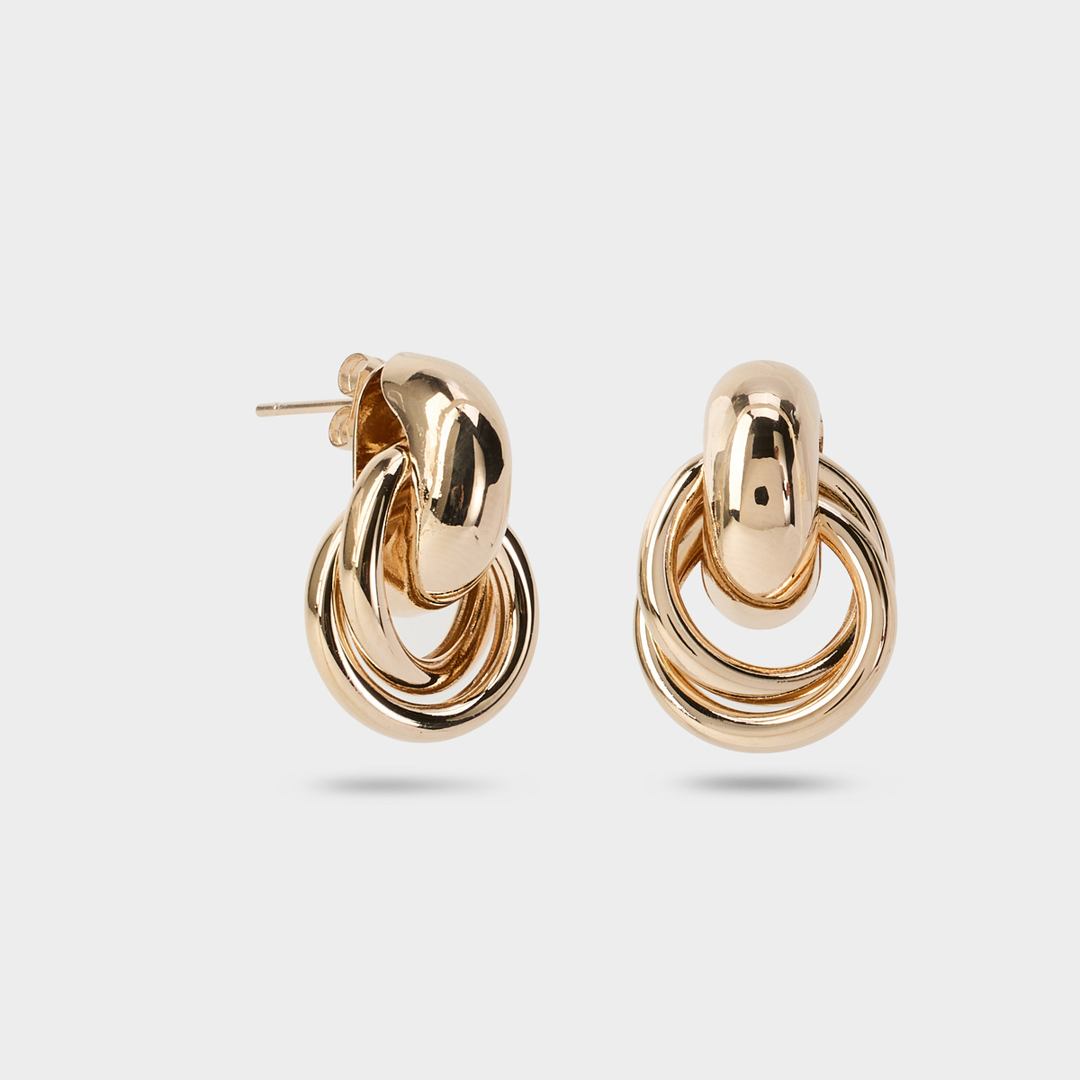 Boucles d'oreilles anneaux entrelacés plaqué or
