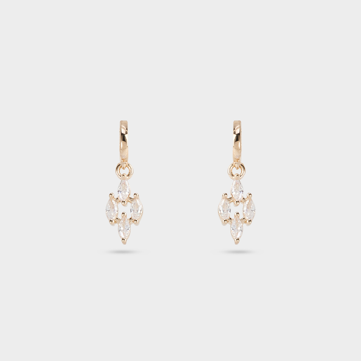 Boucles d'oreilles mini créoles losanges pavés plaqué or
