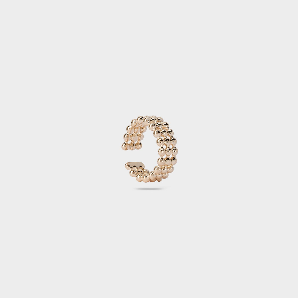 Ear cuff 3 rangs perlés plaqué or