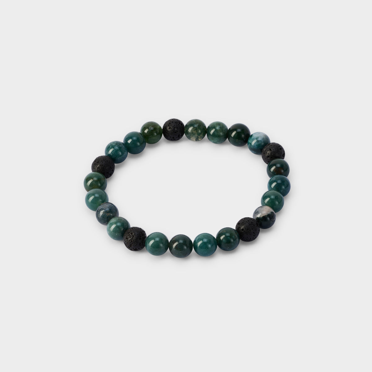 Bracelet perles Agate mousse 8 mm