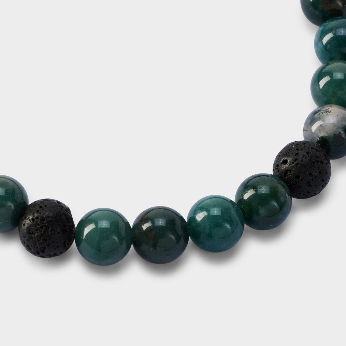 Bracelet perles Agate mousse 8 mm