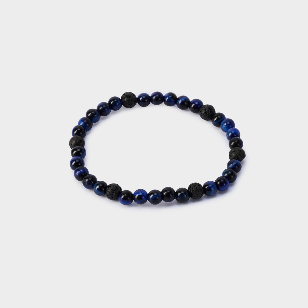 Bracelet perles Œil de tigre bleu 6 mm