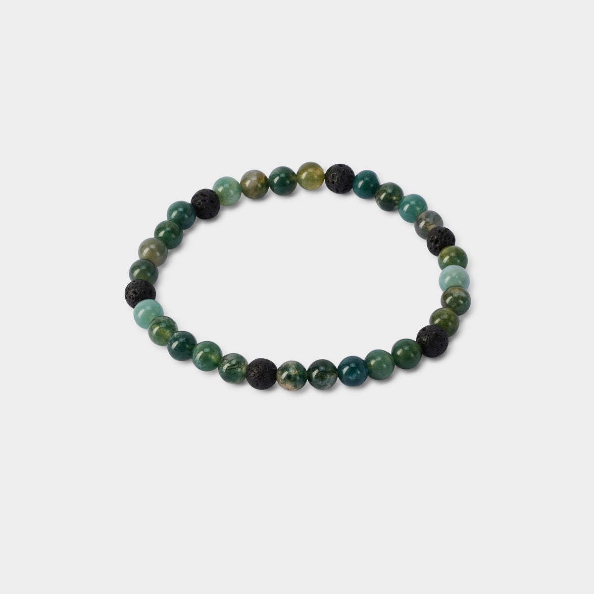 Bracelet perles Agate mousse 6 mm