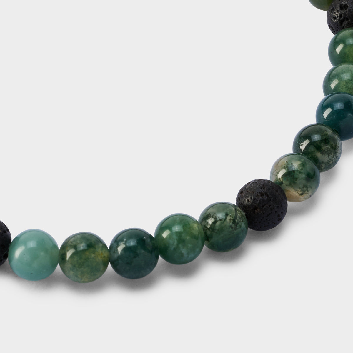 Bracelet perles Agate mousse 6 mm