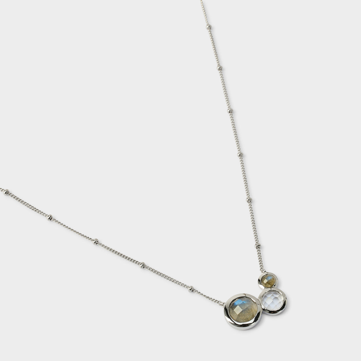Collier 3 pierres sur chaîne argent