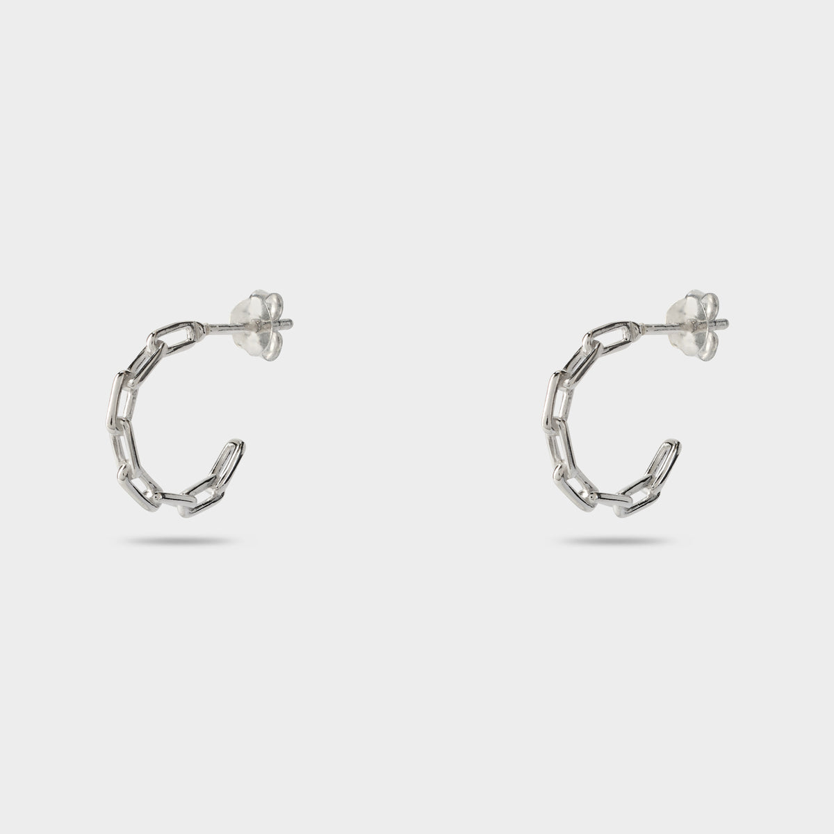 Boucles d'oreilles mini créoles chaînette argent