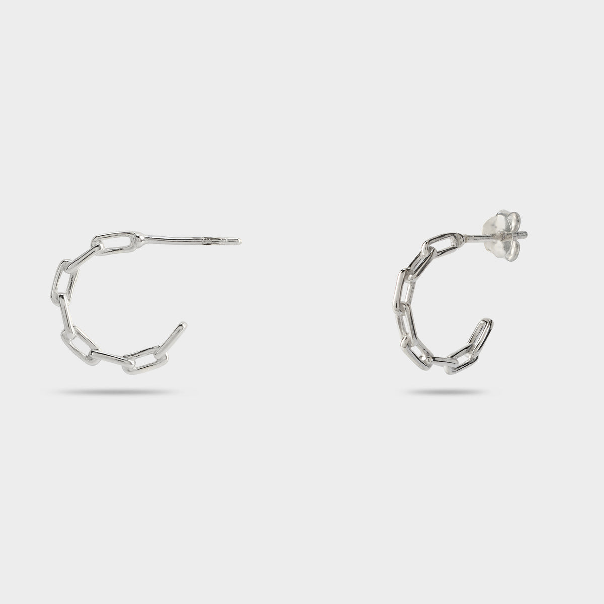 Boucles d'oreilles mini créoles chaînette argent
