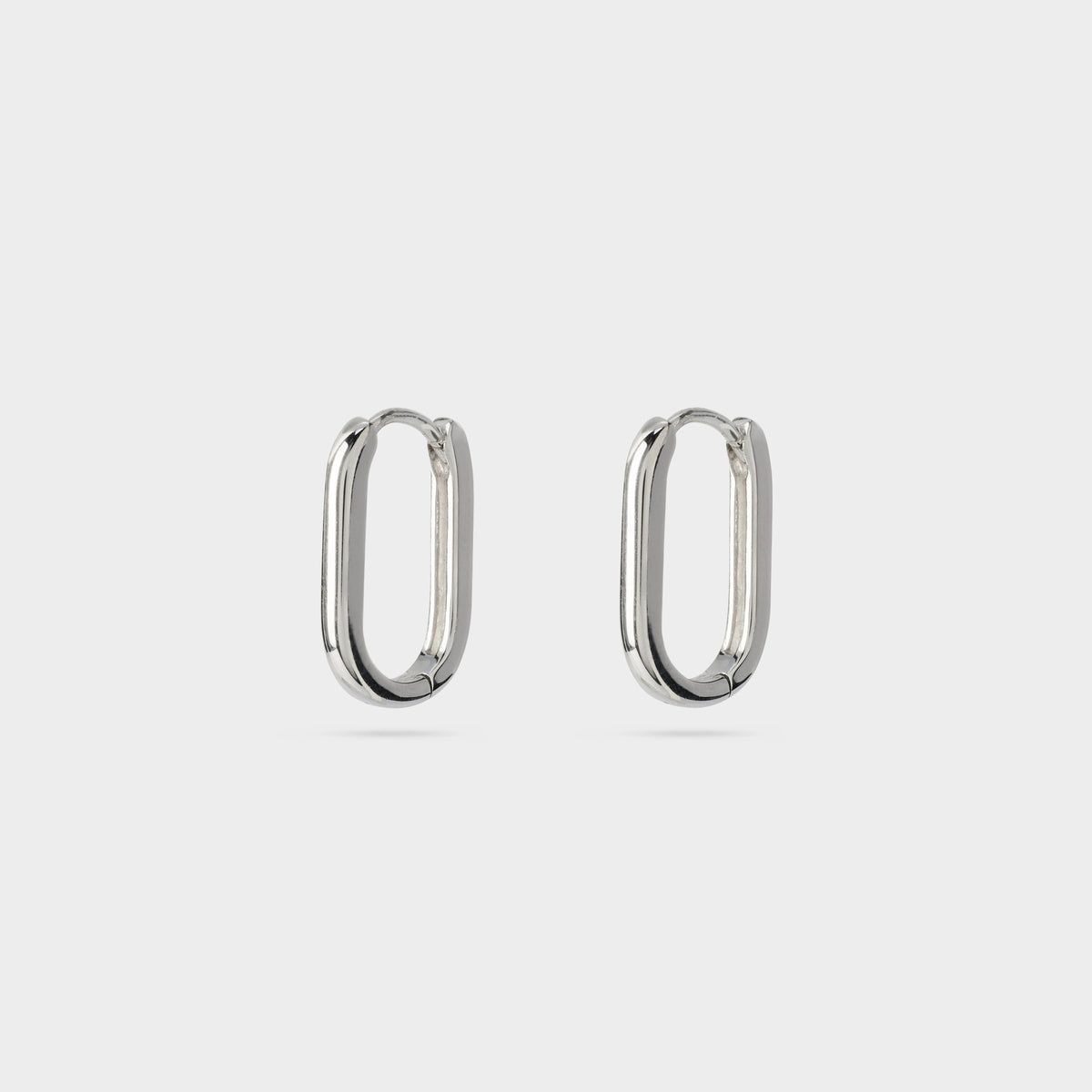Boucles d'oreilles grandes créoles rectangles argent