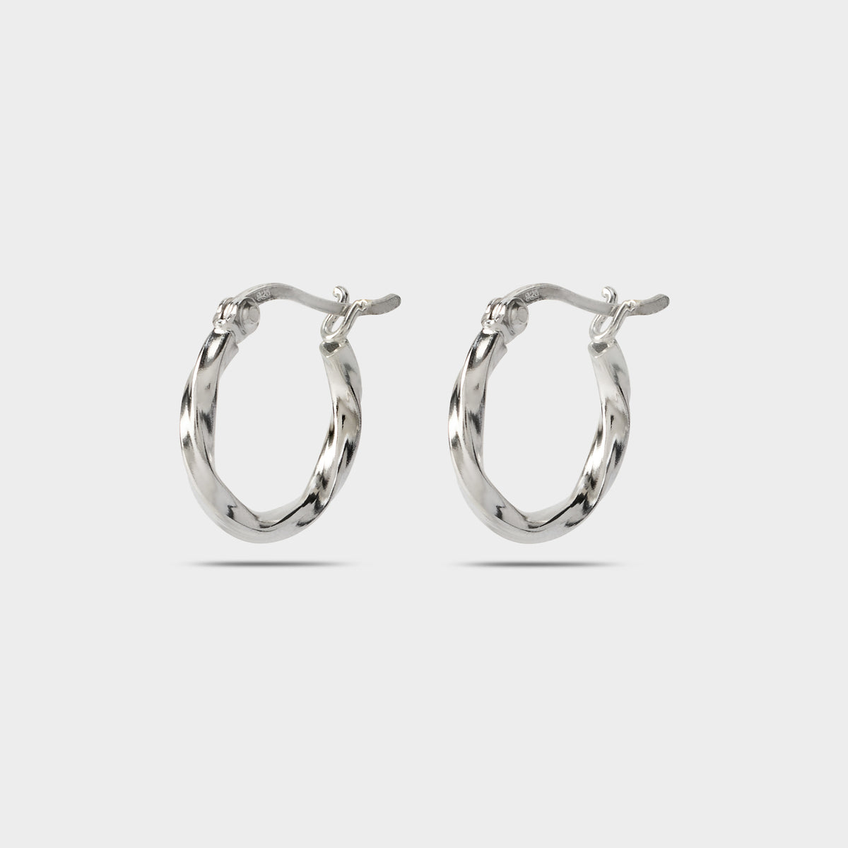 Boucles d'oreilles mini créoles Twist argent