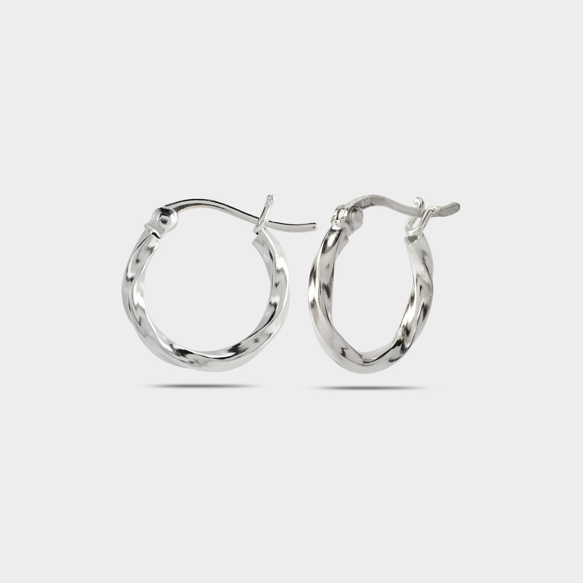 Boucles d'oreilles mini créoles Twist argent