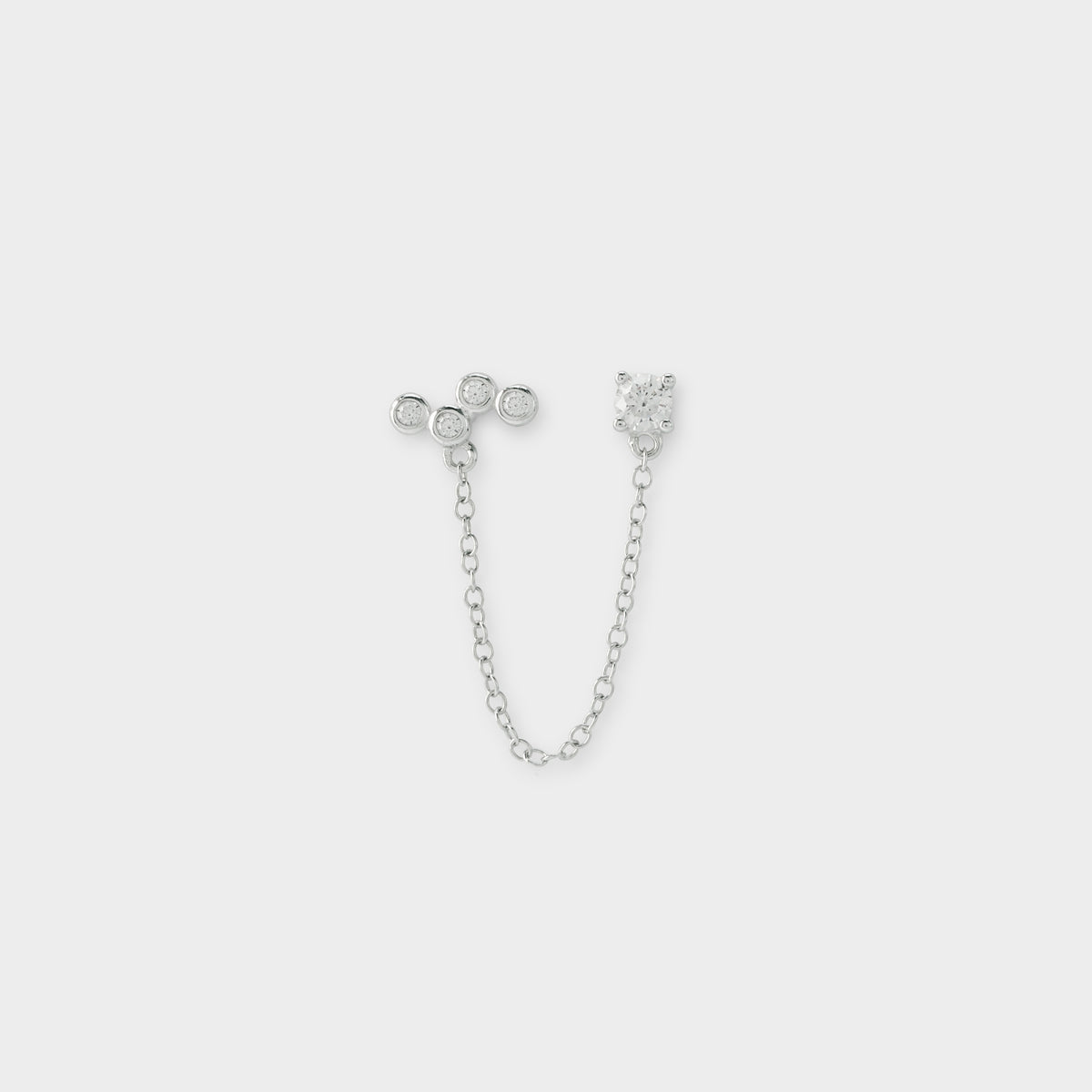 Boucle d'oreille double Virevolte argent