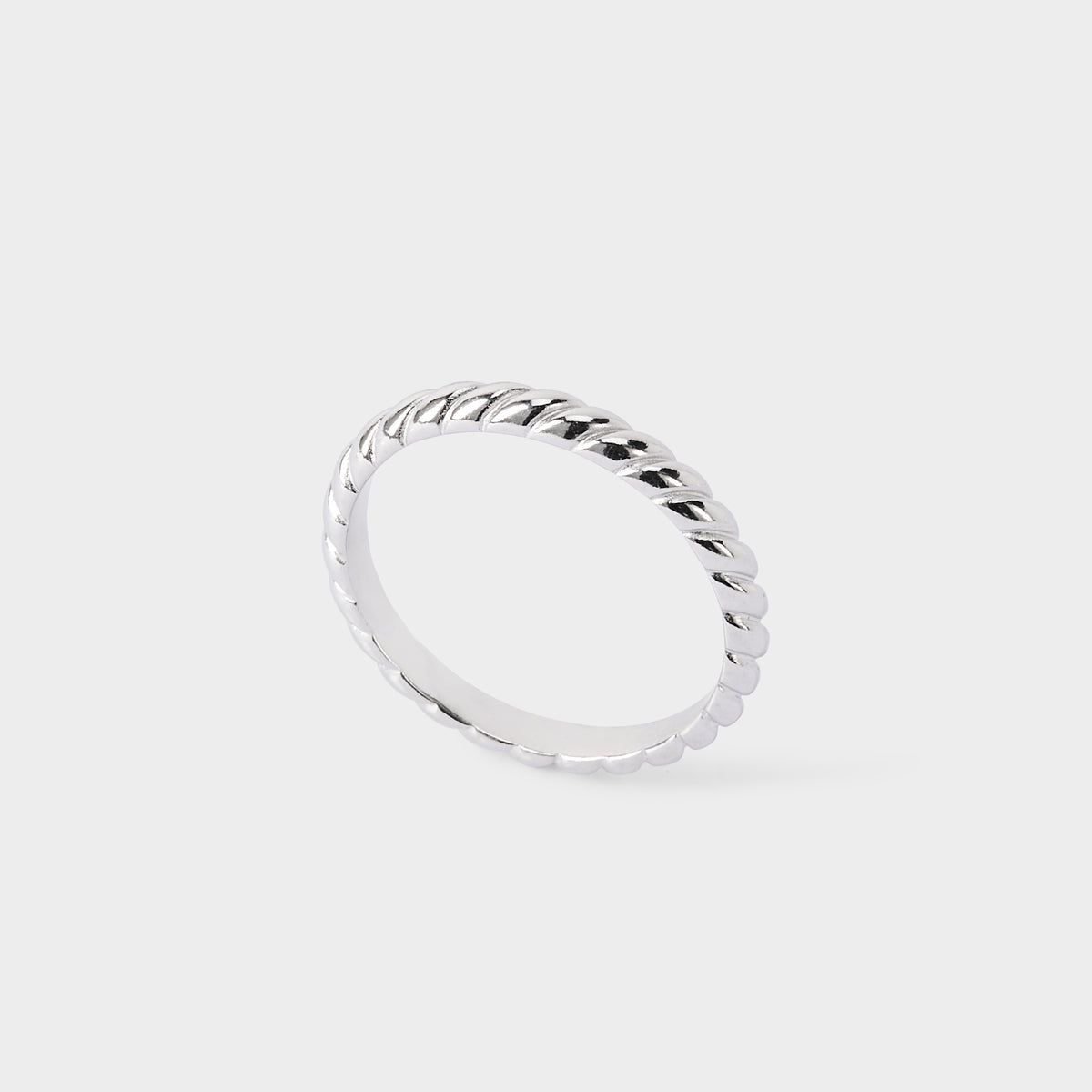 Bague anneau torsadé argent