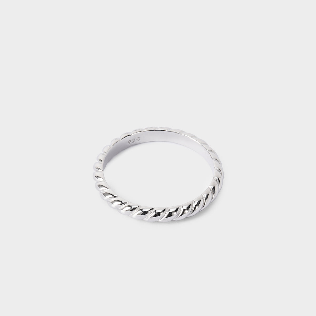 Bague anneau torsadé argent