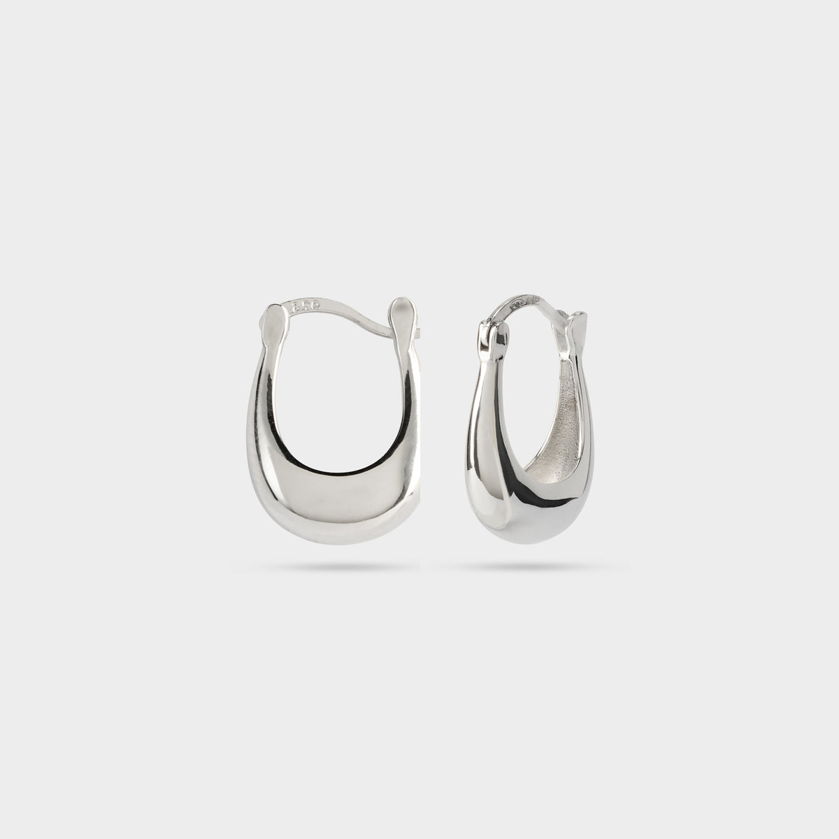 Boucles d'oreilles créoles balançoire argent