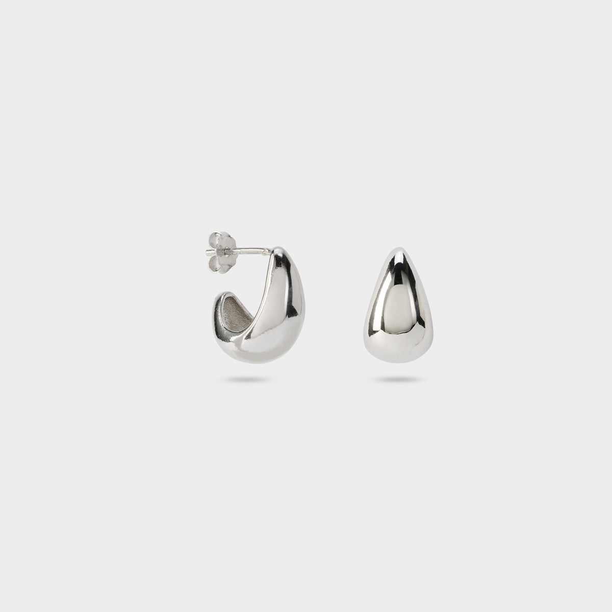 Boucles d'oreilles courbe argent
