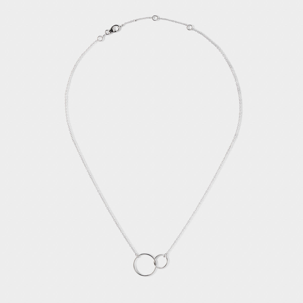 Collier duo d'anneaux argent