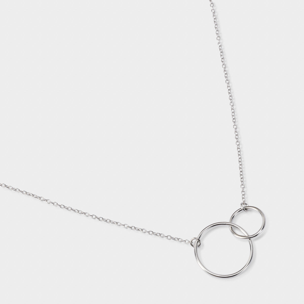 Collier duo d'anneaux argent