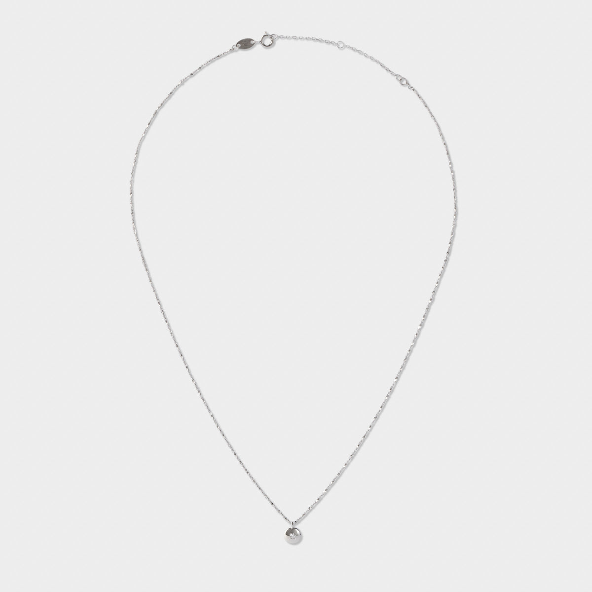 Collier 1 brillant maille ovale argent