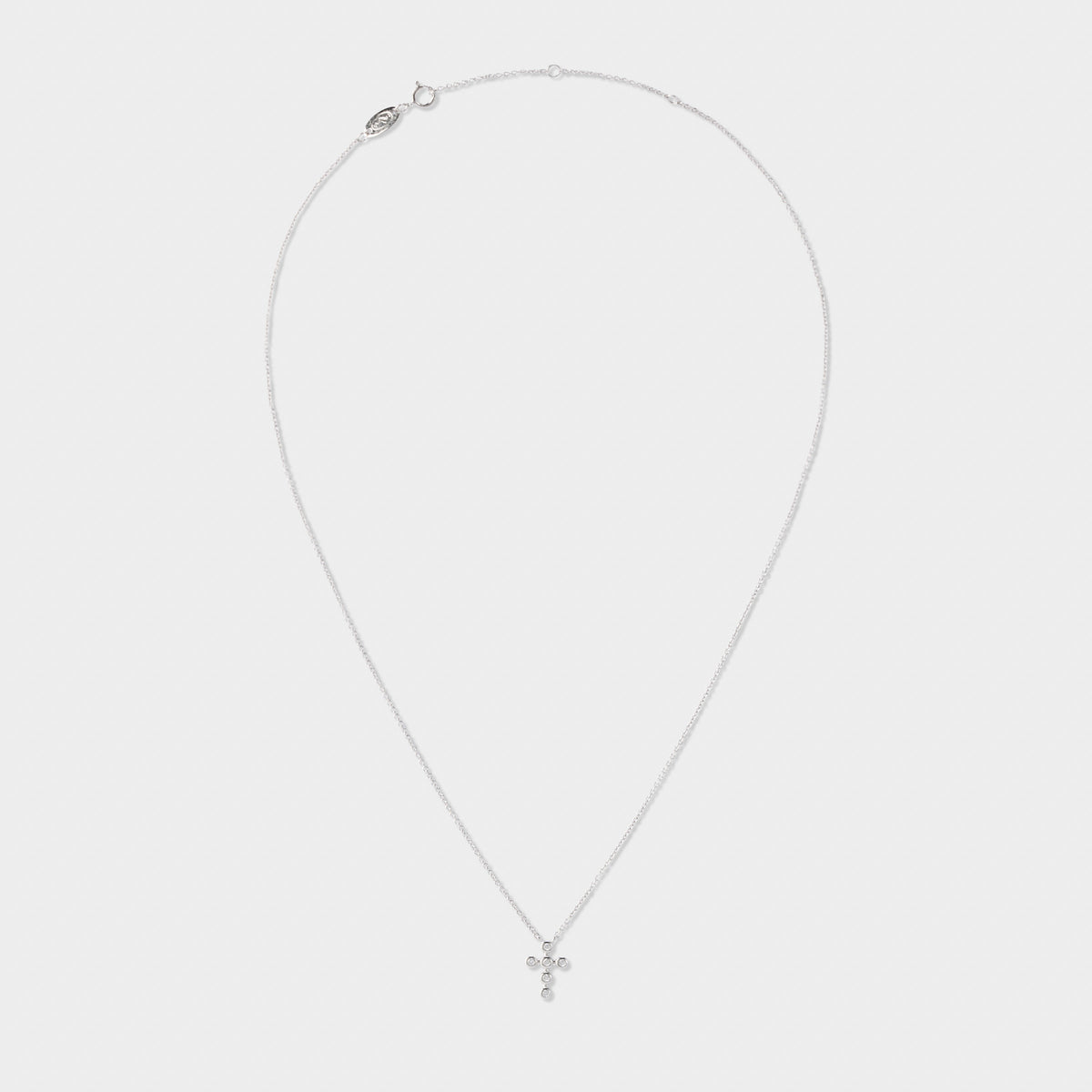 Collier croix brillante argent
