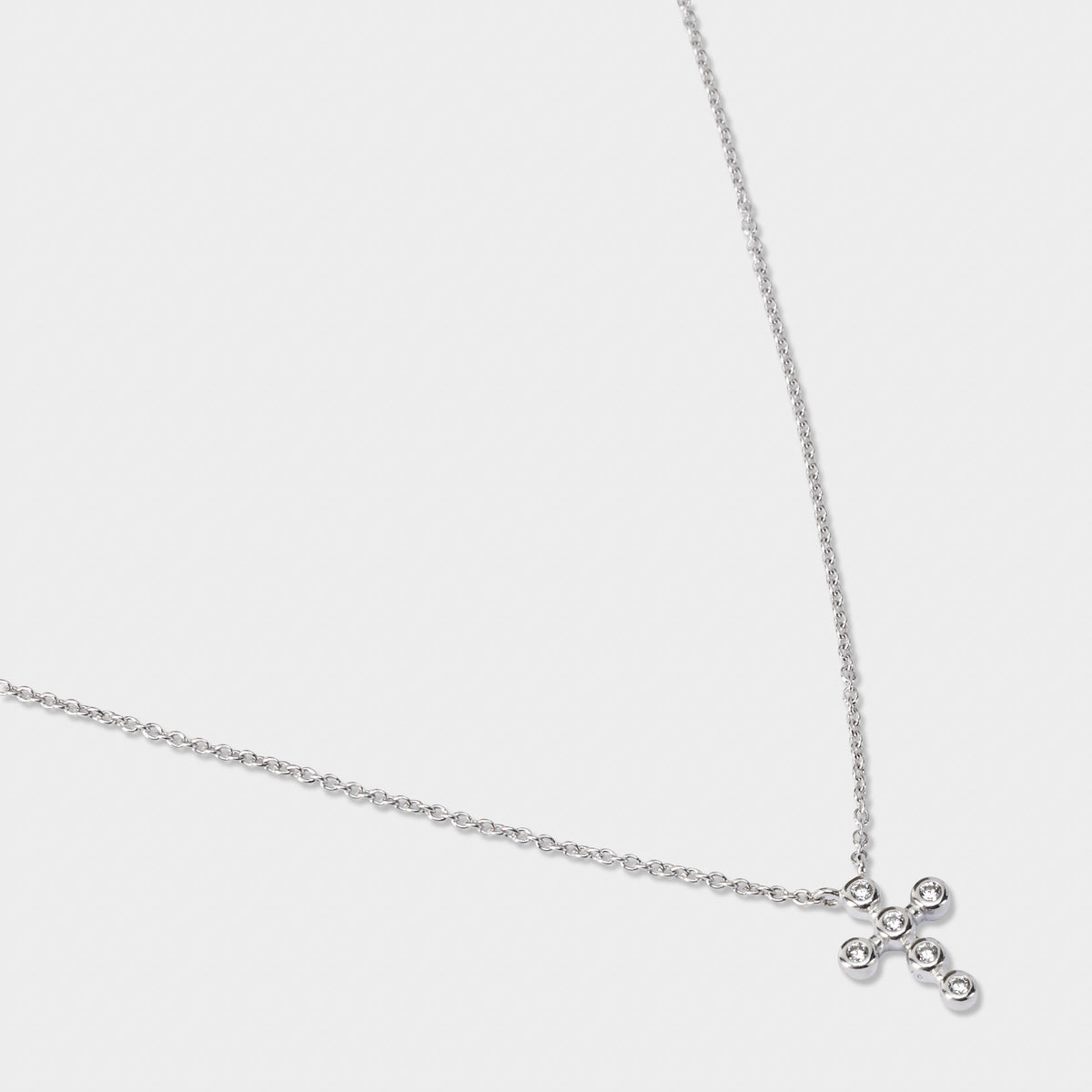 Collier croix brillante argent
