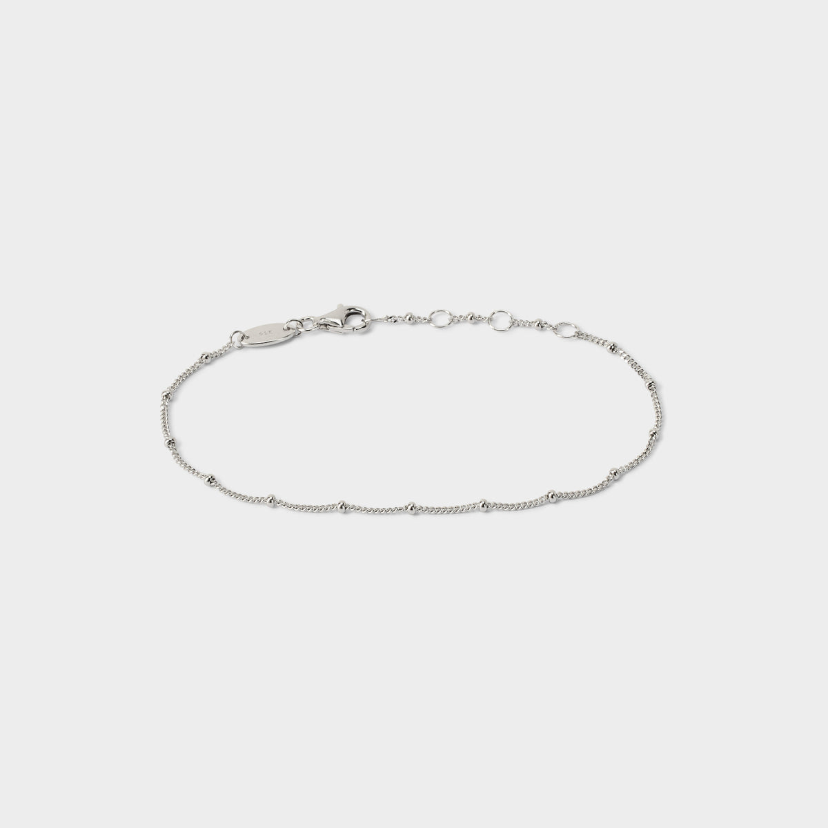 Bracelet chaîne maille perlée argent