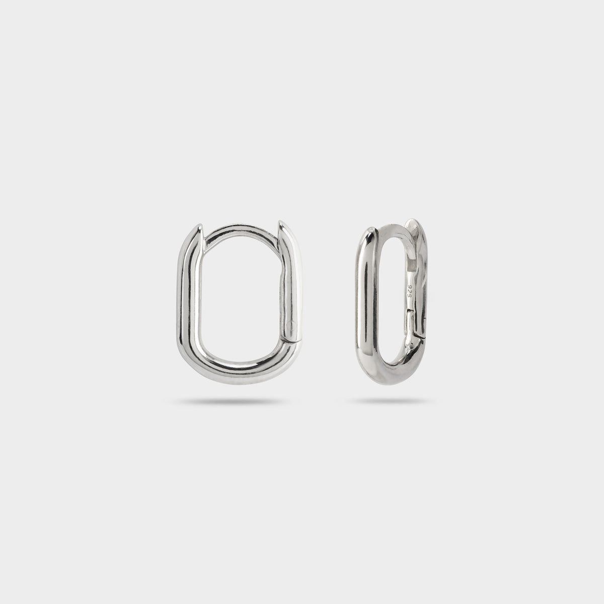 Boucles d'oreilles créoles rectangles argent