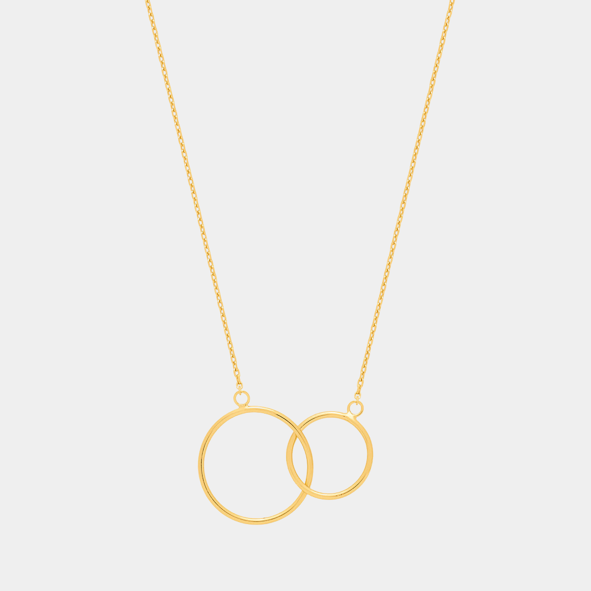 Collier duo anneaux plaqué or