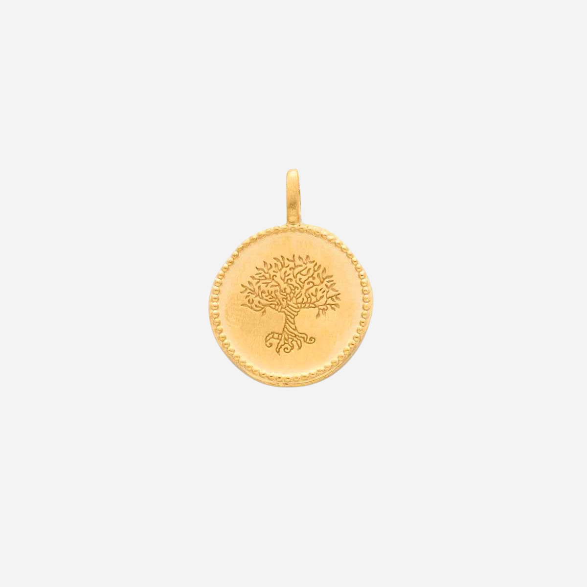 Médaille arbre de vie perlée plaqué or