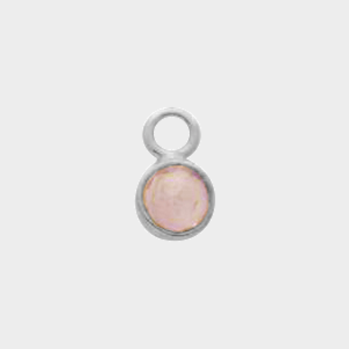 Pierre de naissance argent massif 0,5 cm Quartz rose - Octobre