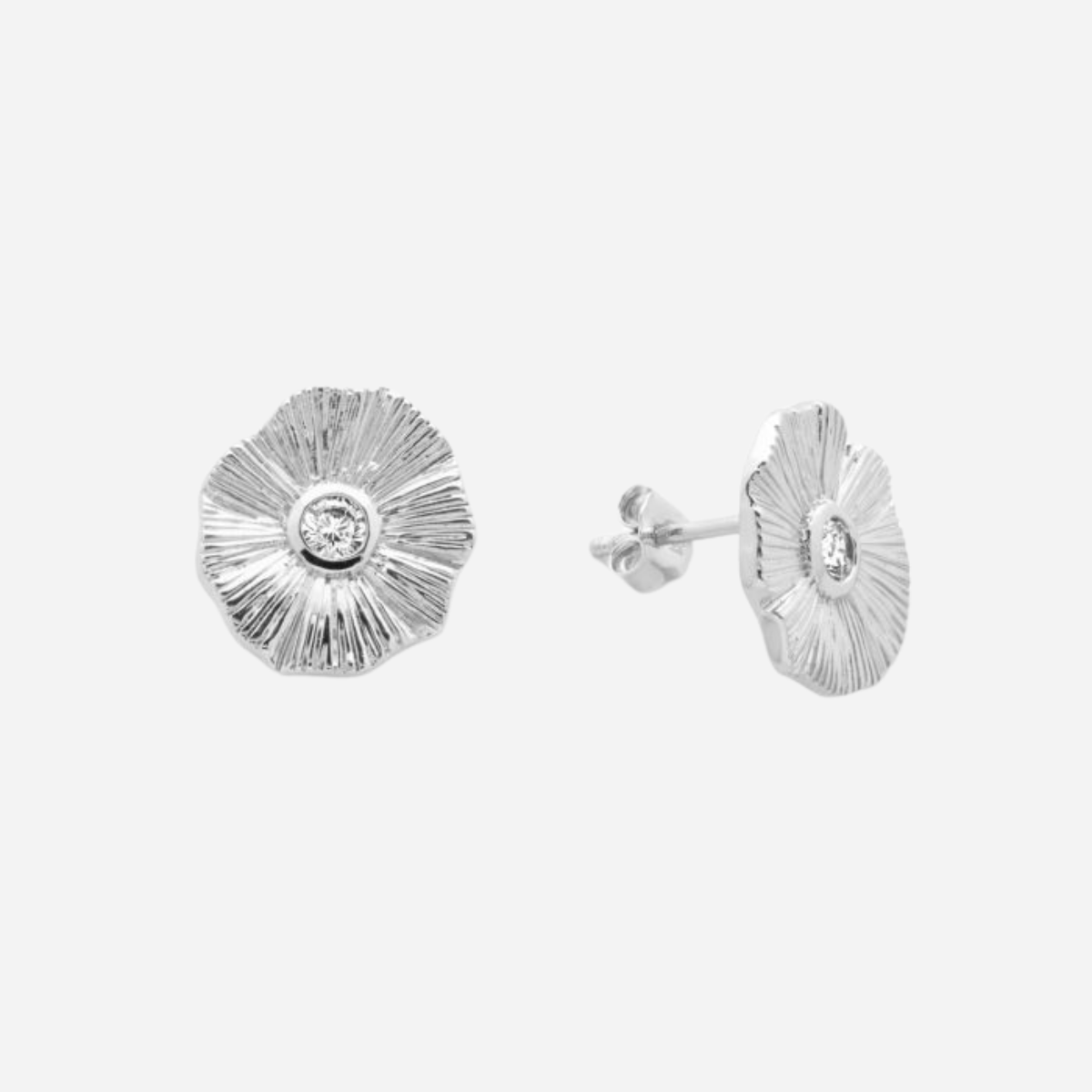 Boucles d'oreilles Nénuphar argent massif