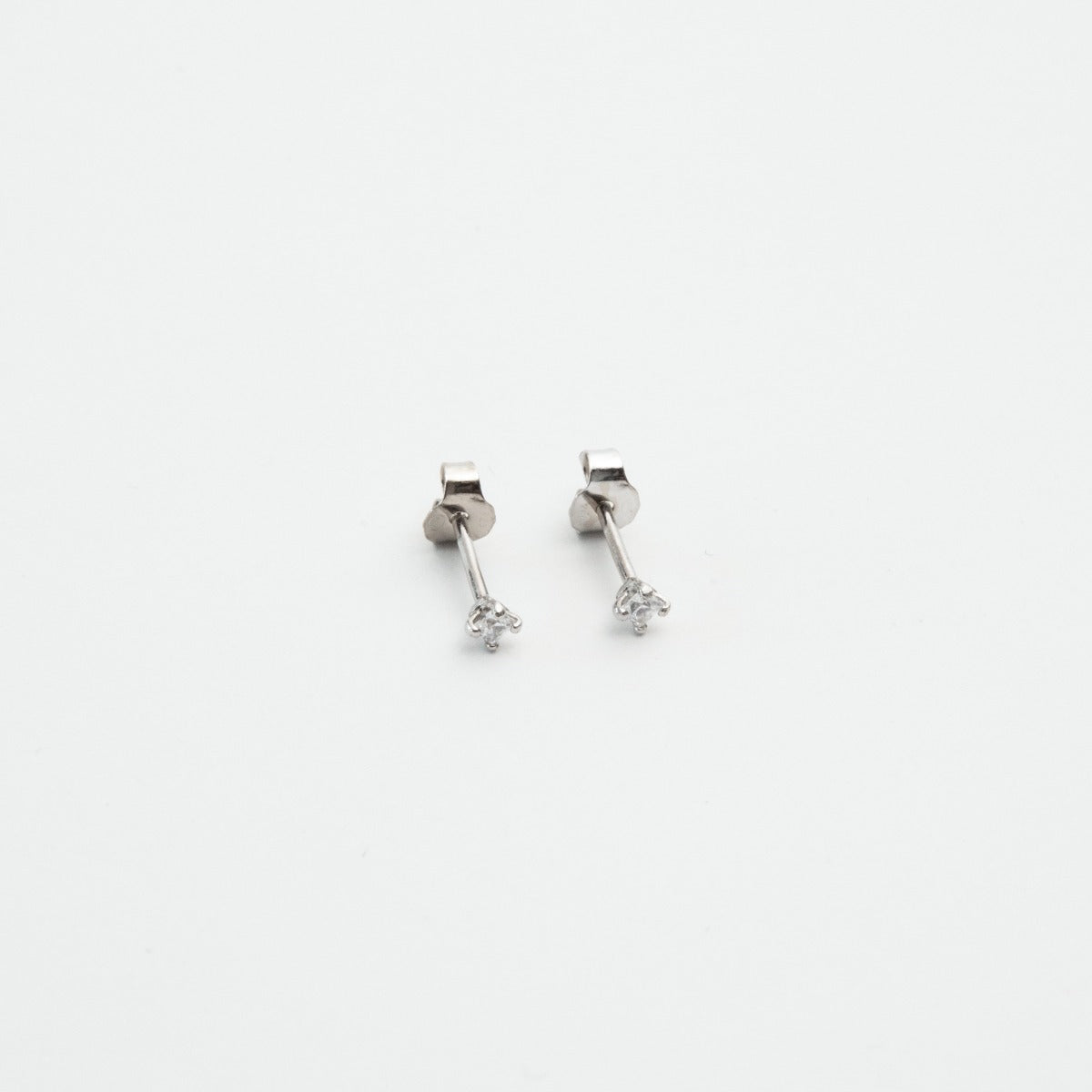 Boucles d'oreilles mini zircon argent massif