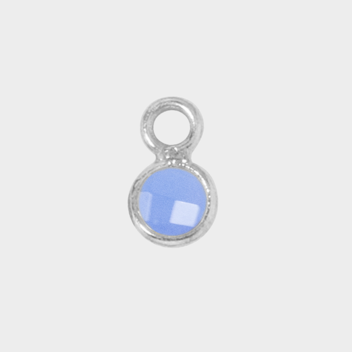 Pierre de naissance argent massif 0,5 cm Calcédoine bleue - Mars