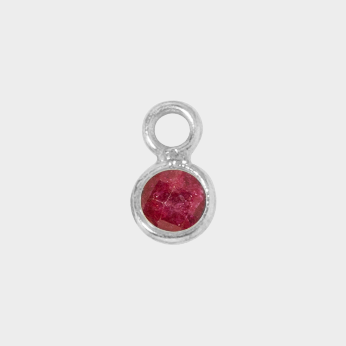 Pierre de naissance argent massif 0,5 cm Rubis - Juillet