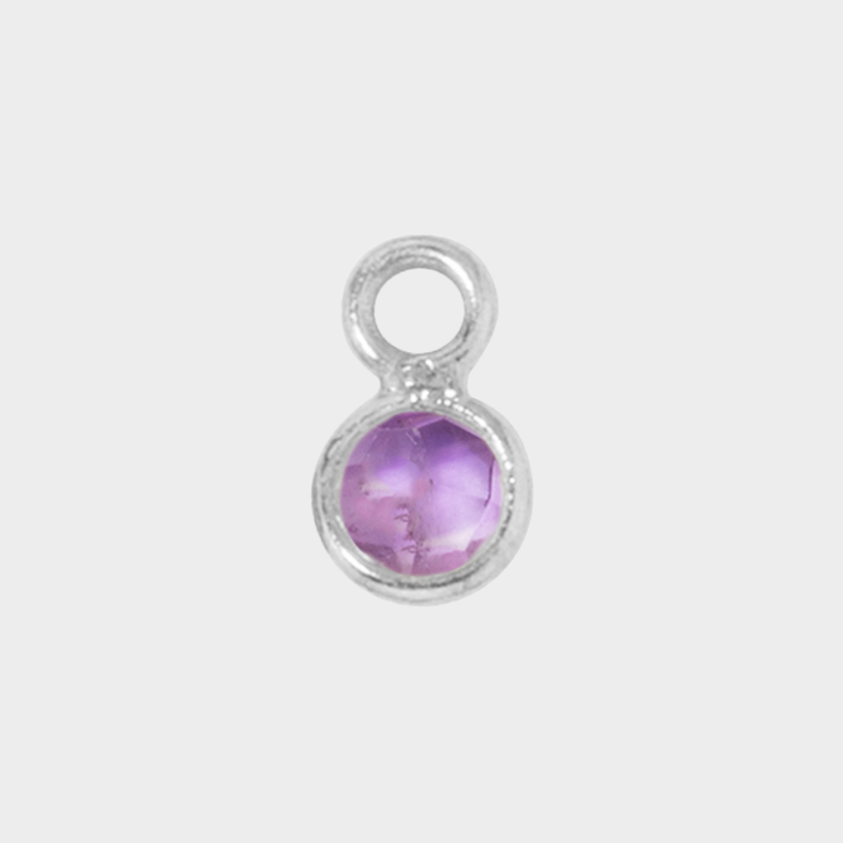 Pierre de naissance argent massif 0,5 cm Améthyste - Février