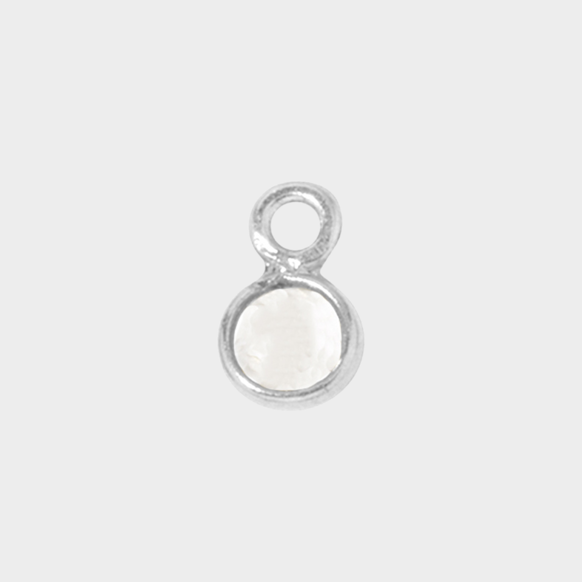 Pierre de naissance argent massif 0,5 cm Cristal de roche - Avril