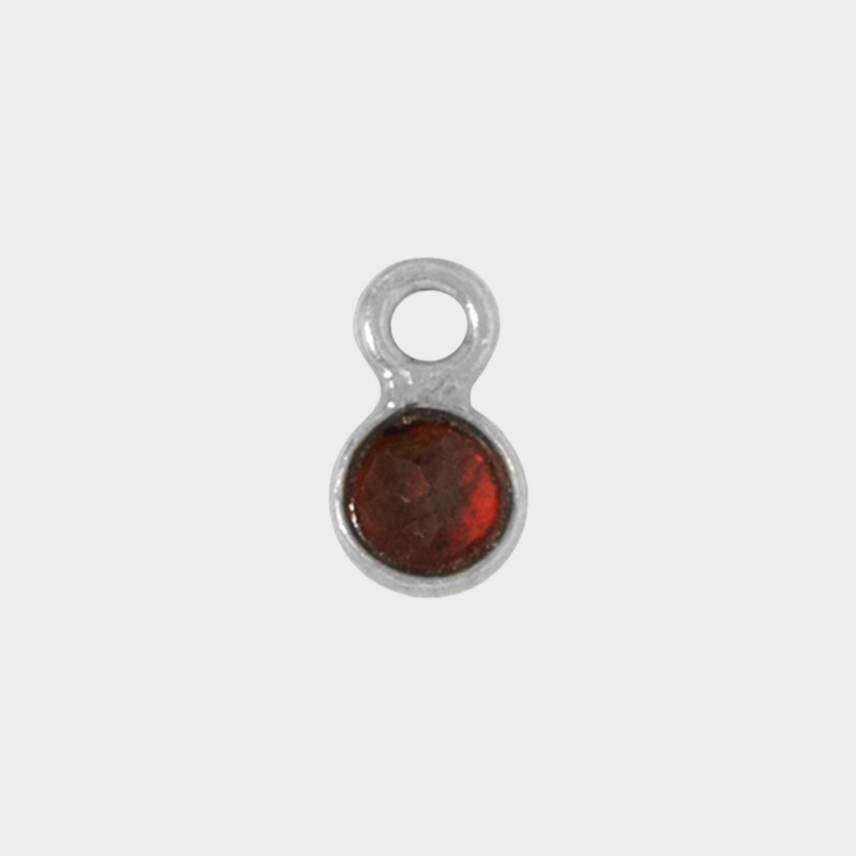 Pierre de naissance argent massif 0,5 cm Grenat - Janvier