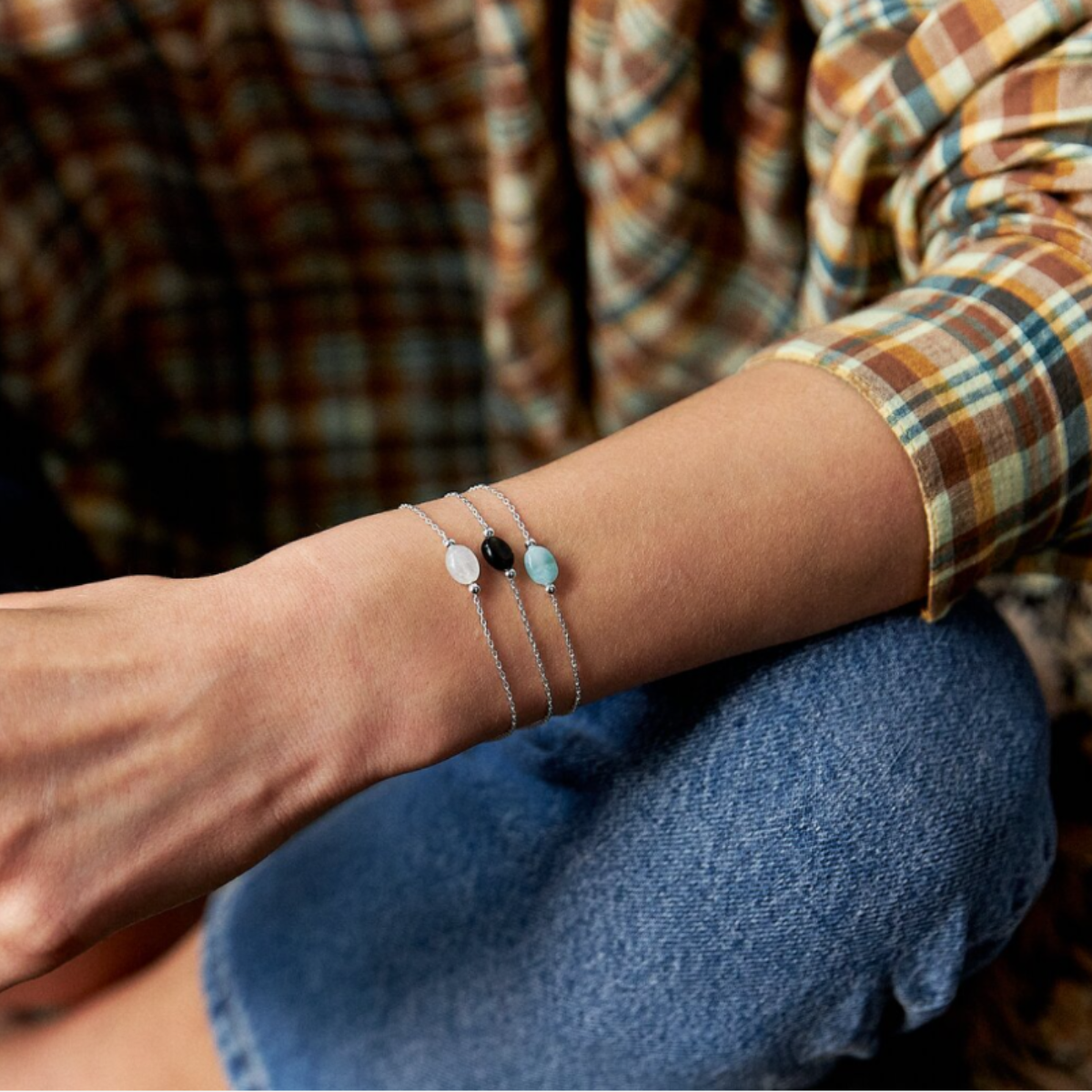 Bracelet Papagayo argent massif pierre de lune