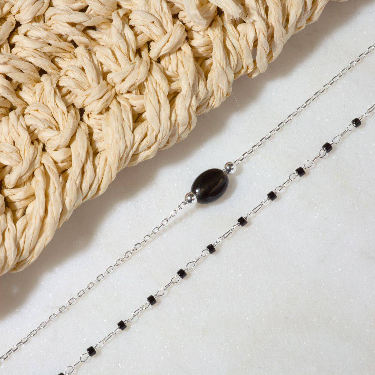 Bracelet Mahos argent massif noir