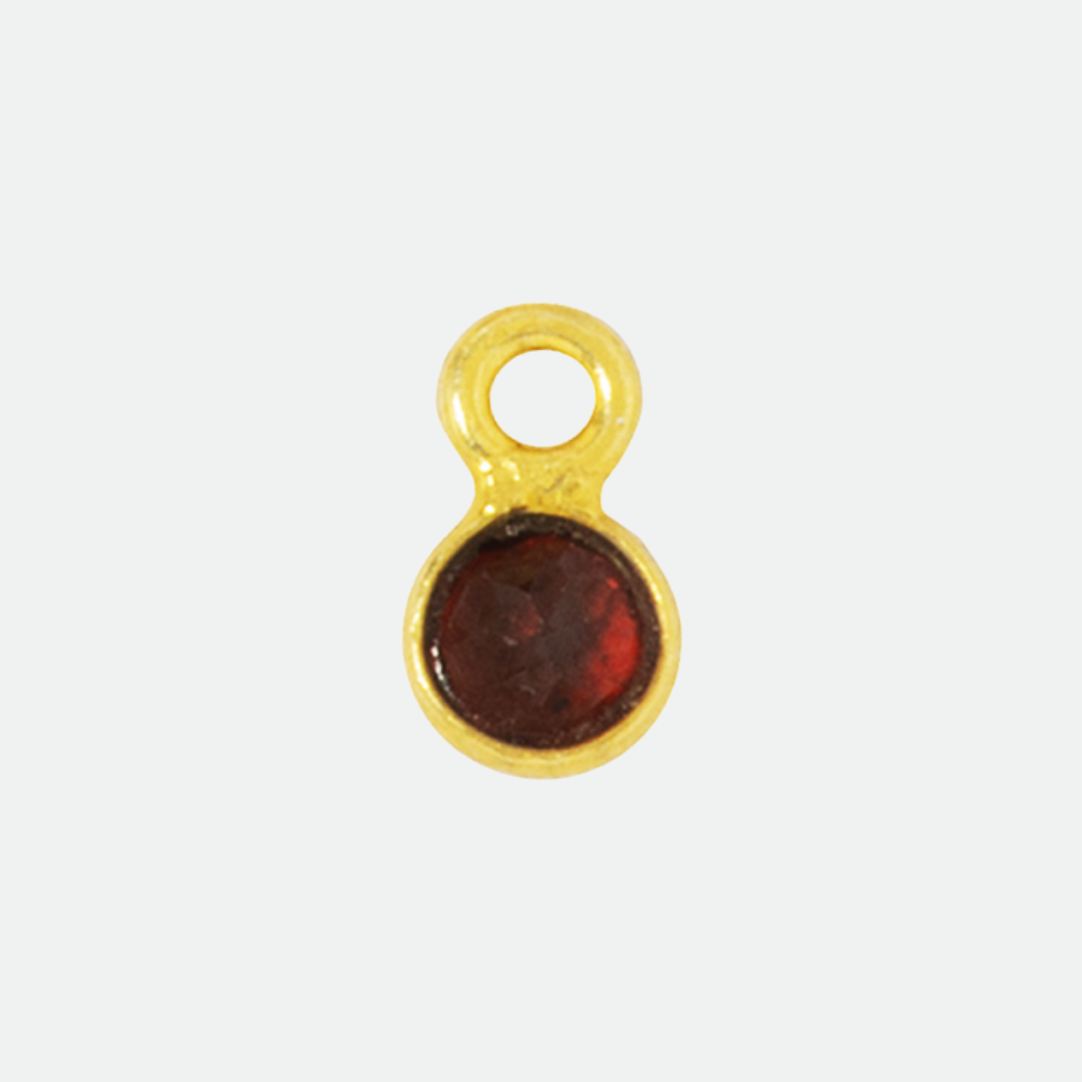 Pierre de naissance plaqué or 0,5 cm Grenat - Janvier