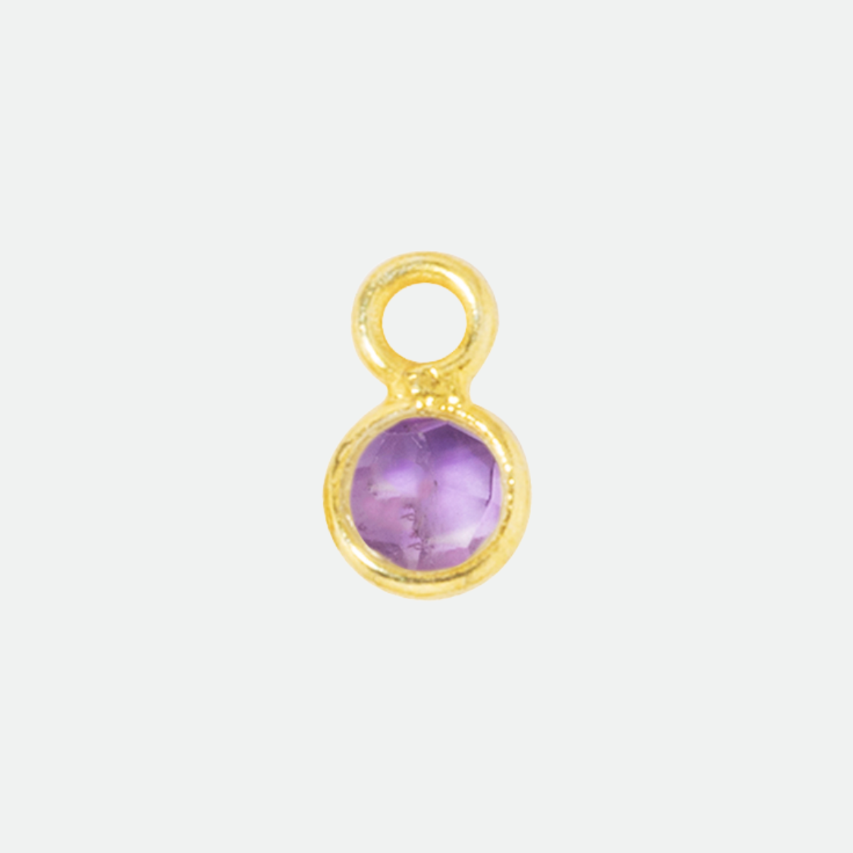 Pierre de naissance plaqué or 0,5 cm mini Améthyste - Février