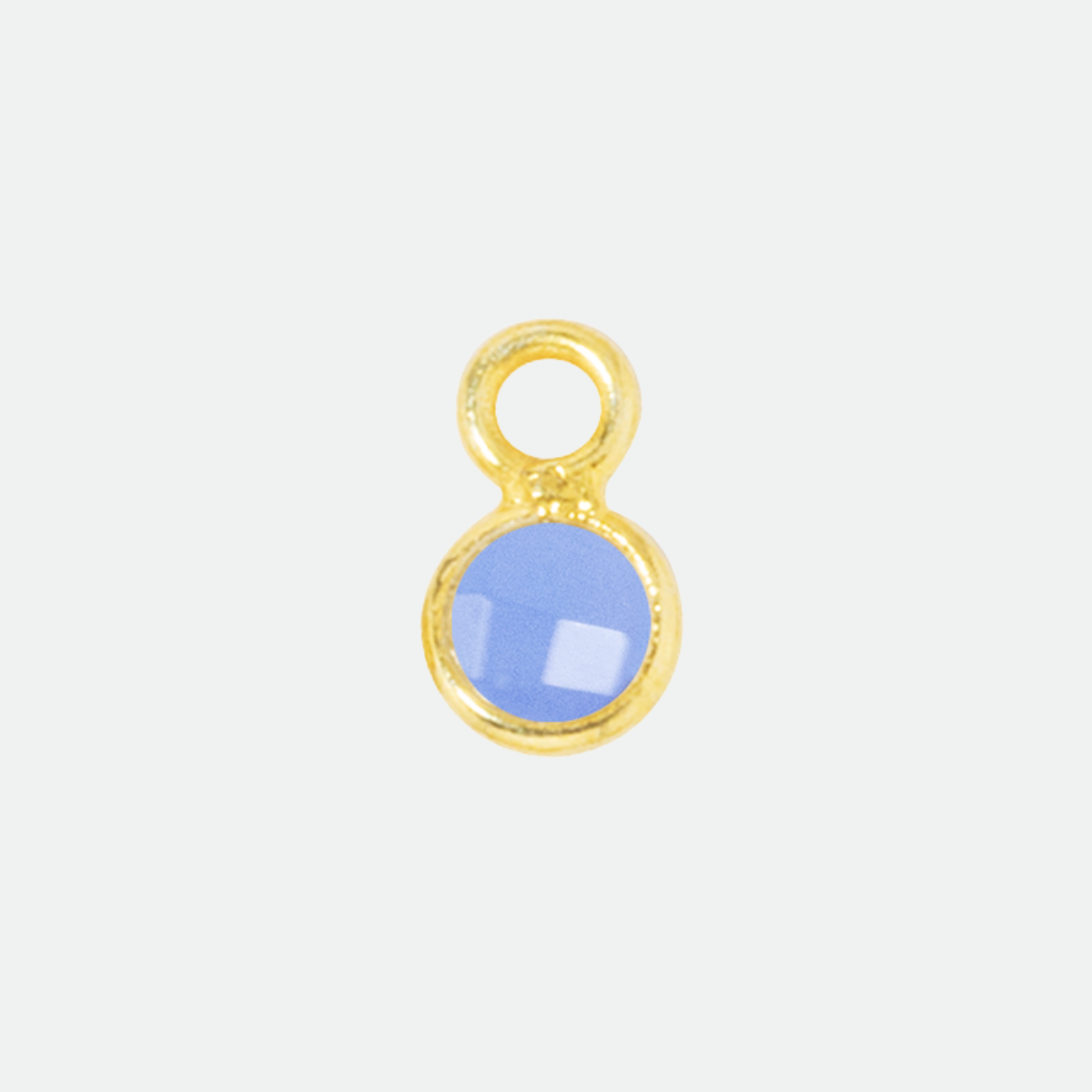 Pierre de naissance laqué or 0,5 cm Calcédoine Bleue - Mars
