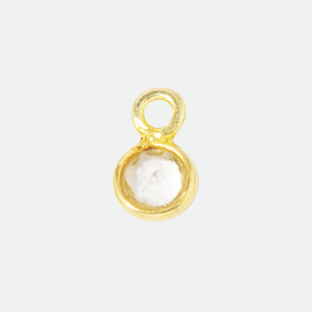 Pierre de naissance plaqué or 0,5 cm Cristal de roche - Avril