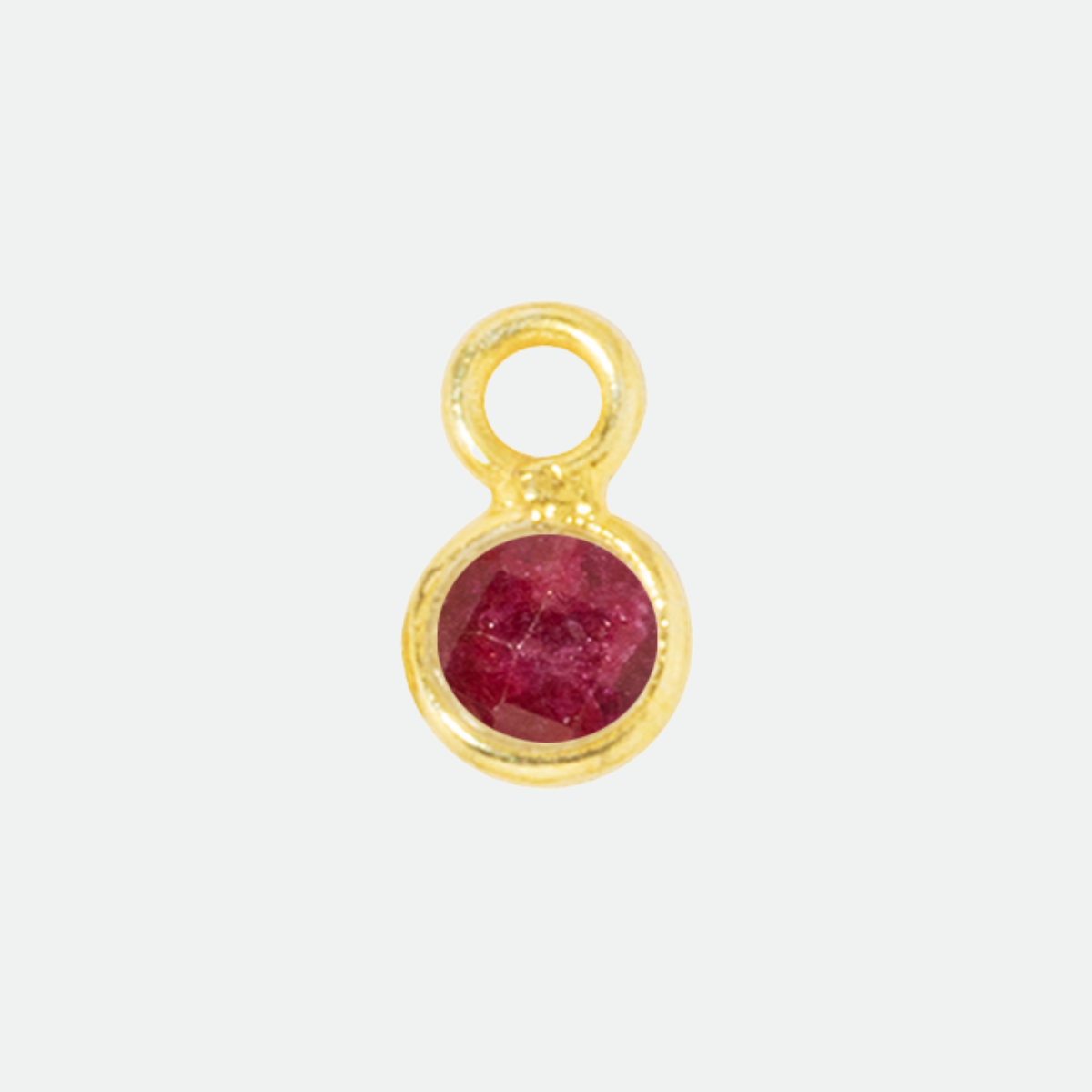 Pierre de naissance plaqué or 0,5 cm Rubis - Juillet