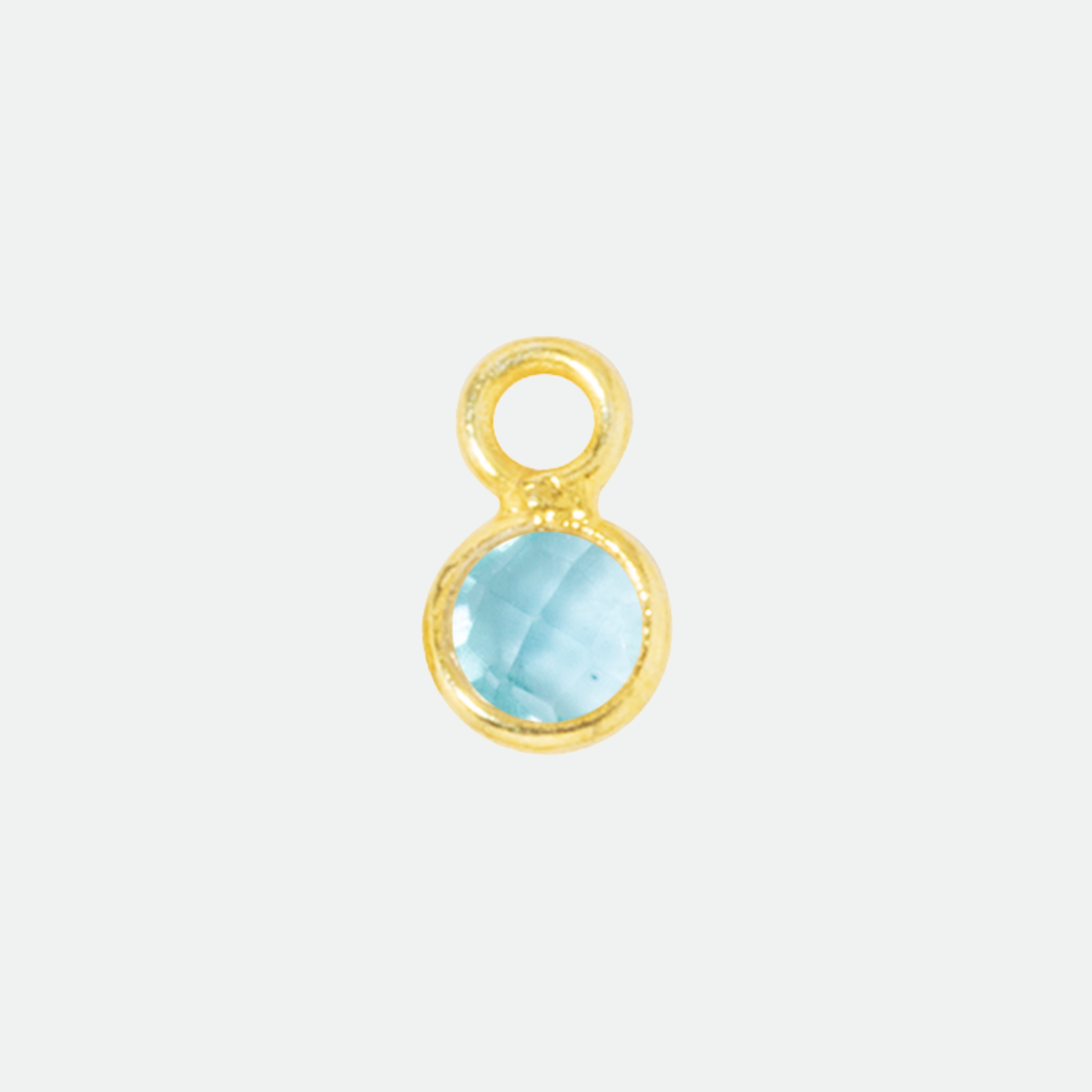 Pierre de naissance plaqué or 0,5 cm Topaze bleue - DécembreN