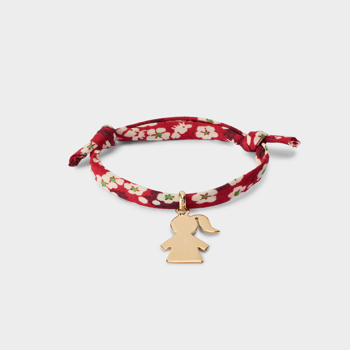 Bracelet 1 mini breloque sur cordon liberty plaqué or