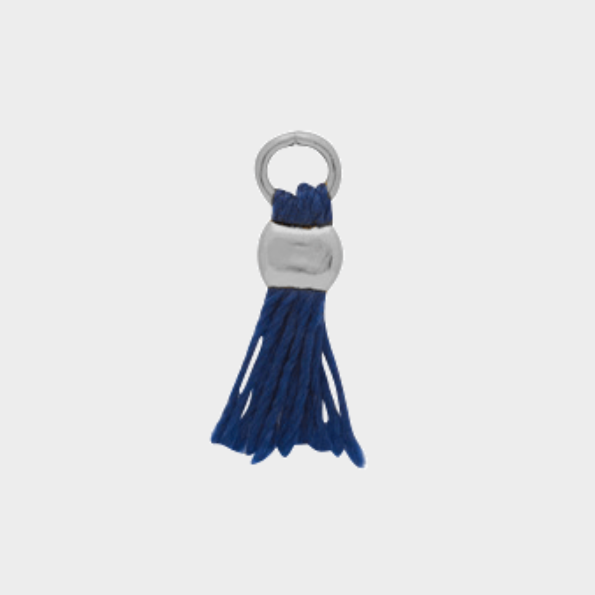 Mini pompon Argent massif Bleu marine
