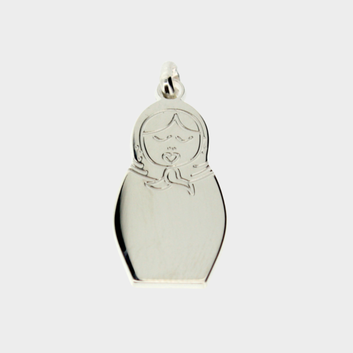 Breloque poupée Russe femme 2.5 cm argent massif