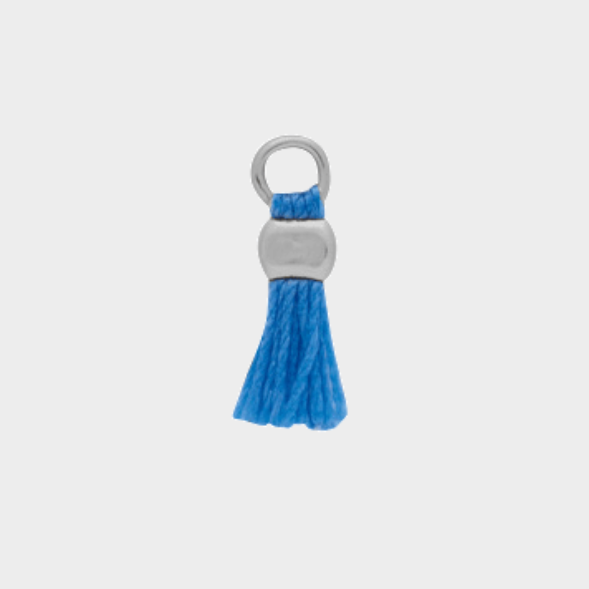 Mini pompon argent massif Bleu roi