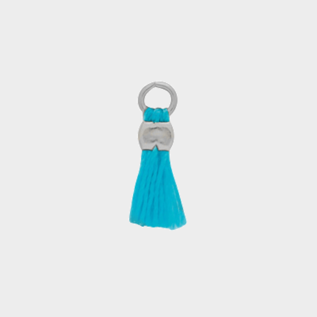 Mini pompon argent massif Turquoise